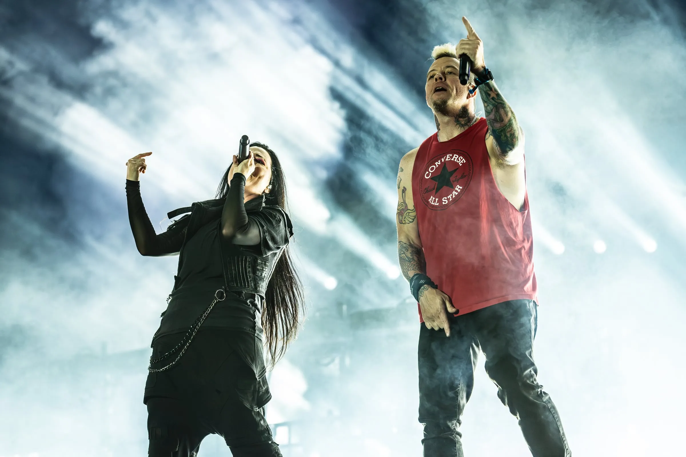 Evanescence performing Bring Me To Life with Paul McCoy at Louder Than Life festival, 21 September 2025.